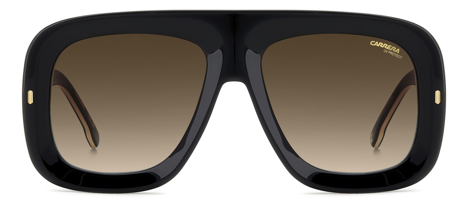 Sunglasses Carrera Flaglab 18 207890 2M2 HA color black gold shape square lenses brown shaded