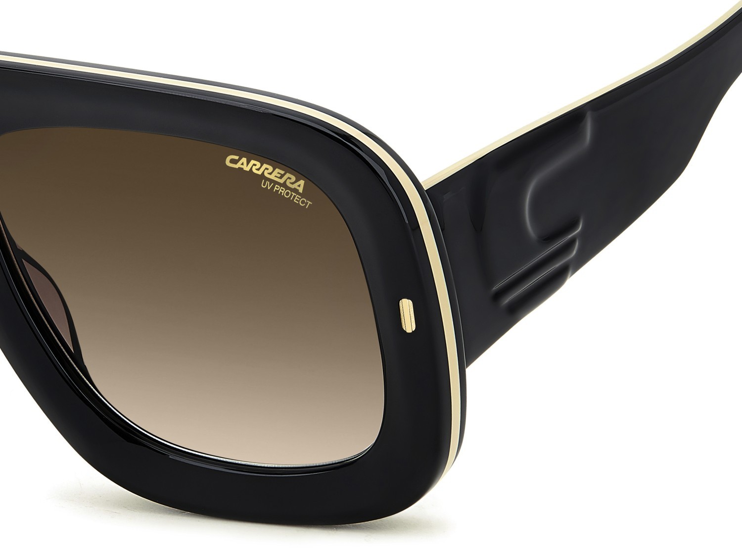 Sunglasses Carrera Flaglab 18 207890 2M2 HA color black gold shape square lenses brown shaded