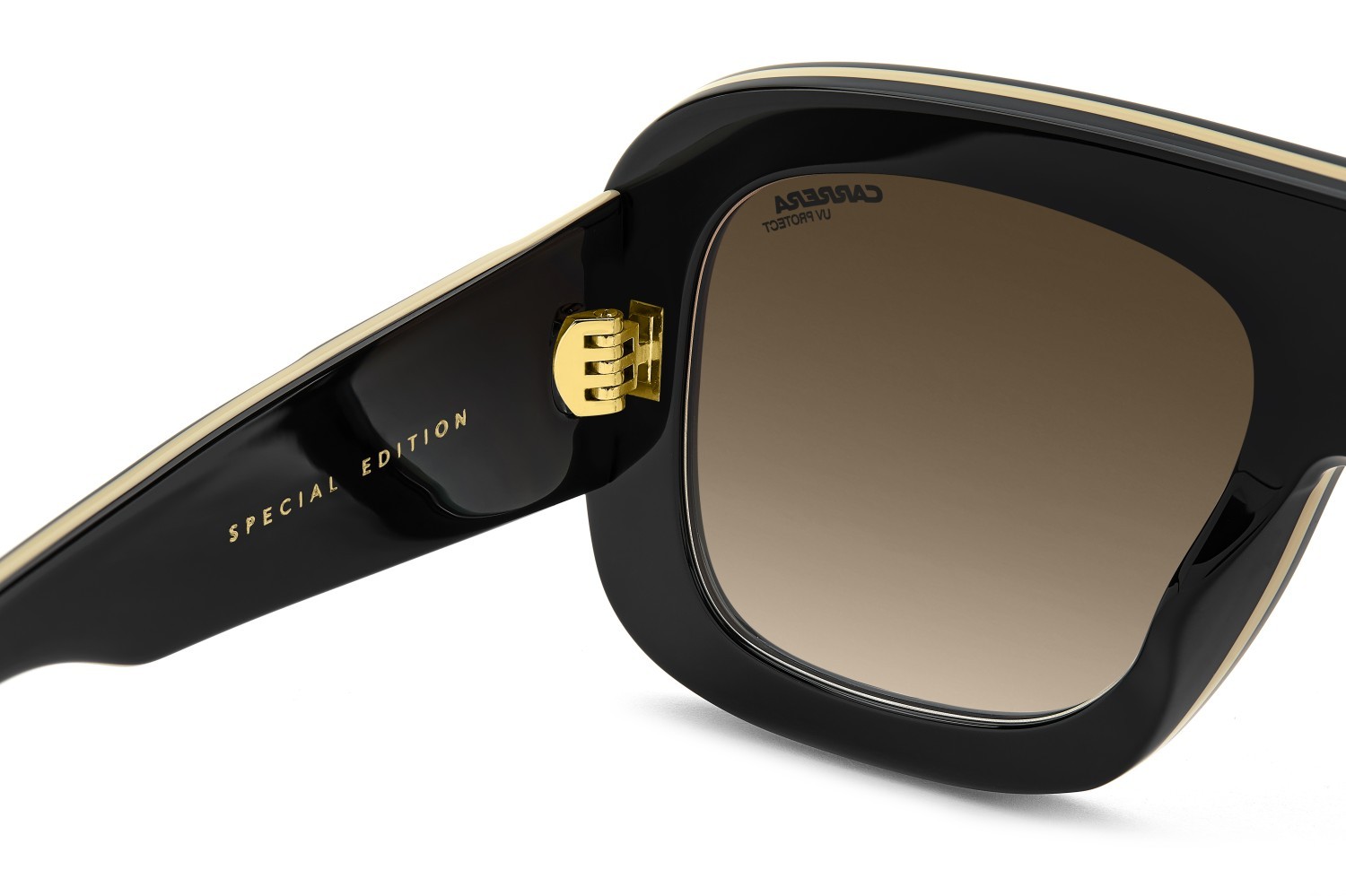 Sunglasses Carrera Flaglab 18 207890 2M2 HA color black gold shape square lenses brown shaded