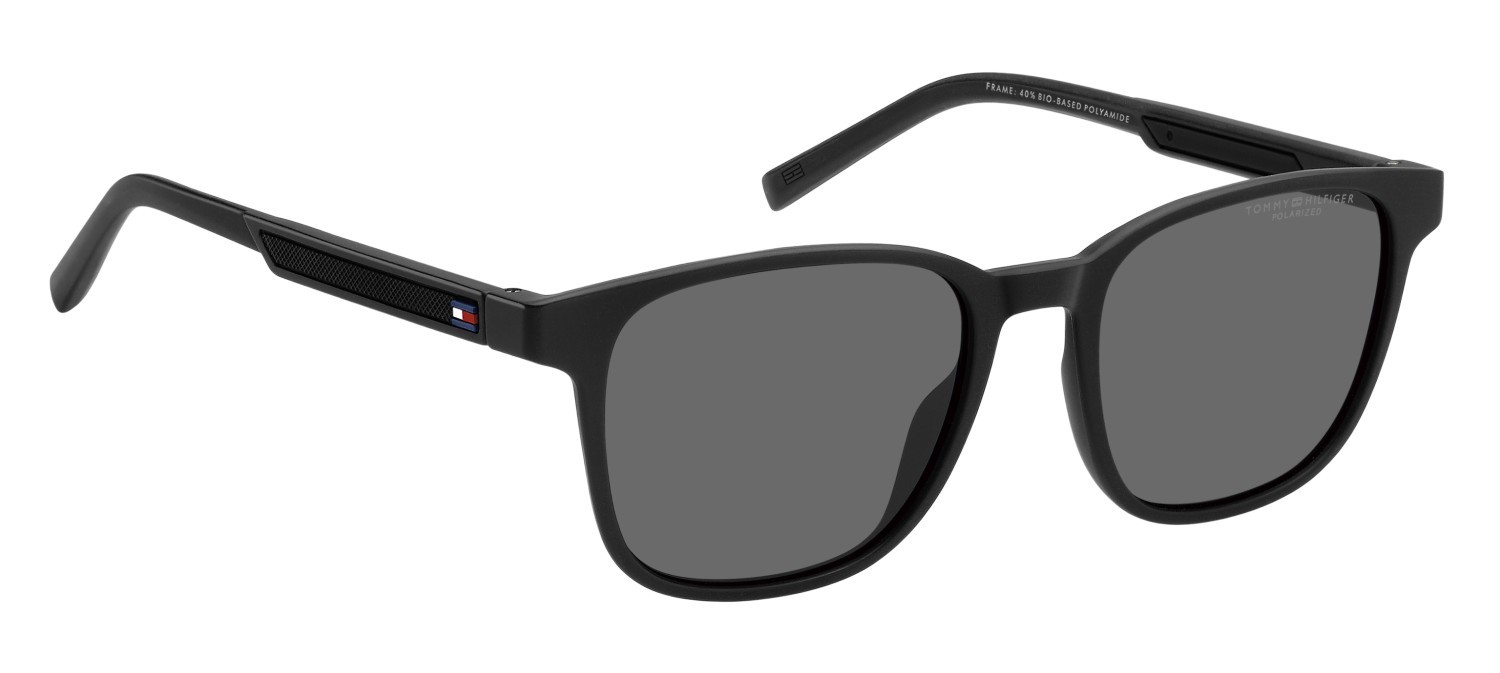 Occhiali da sole Tommy Hilfiger Th 2202/S 207892 807 M9 colore black forma rettangolare lenti grey polarized
