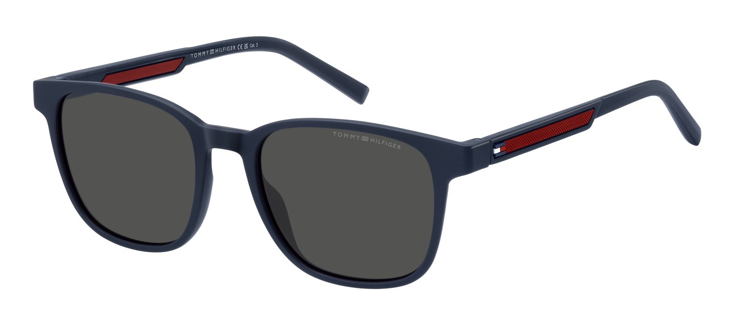Sunglasses Tommy Hilfiger Th 2202/S 207892 8RU IR color blue red shape rectangle lenses grey