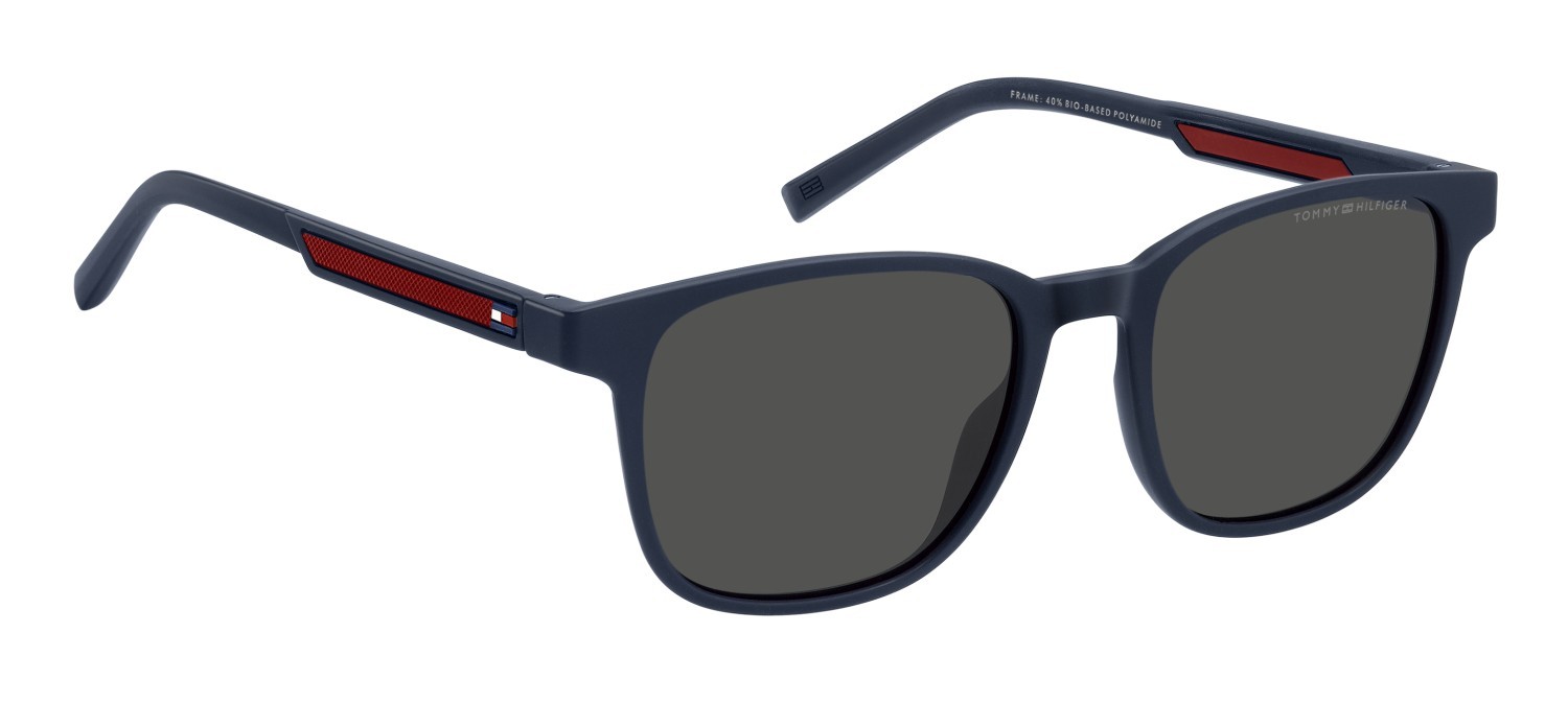 Sunglasses Tommy Hilfiger Th 2202/S 207892 8RU IR color blue red shape rectangle lenses grey