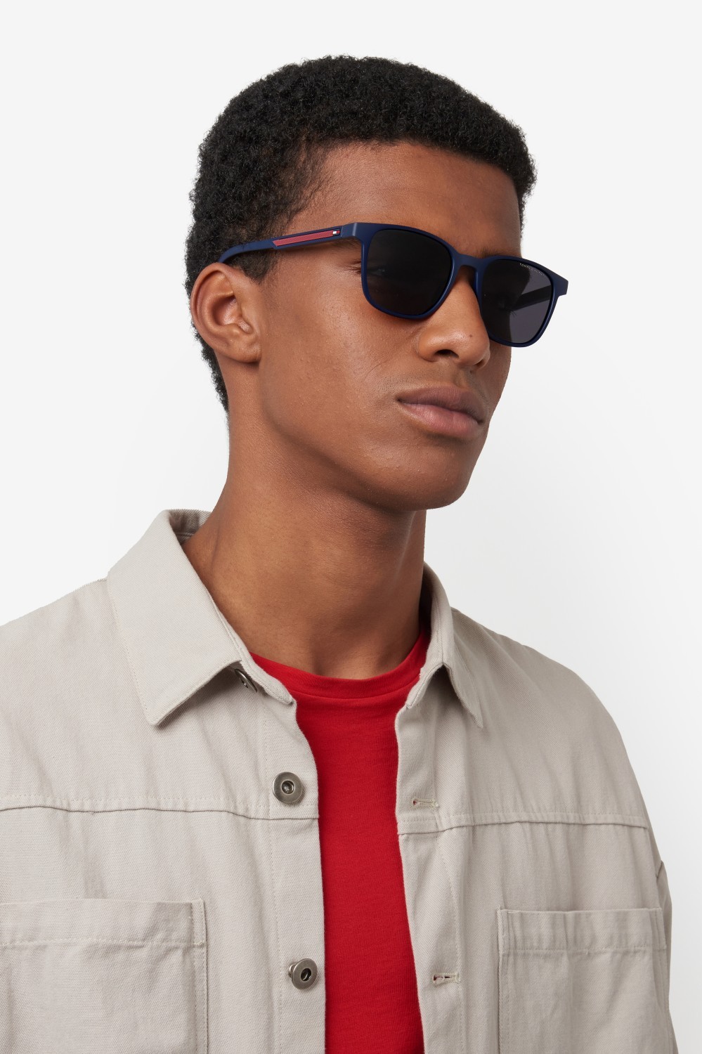 Sunglasses Tommy Hilfiger Th 2202/S 207892 8RU IR color blue red shape rectangle lenses grey