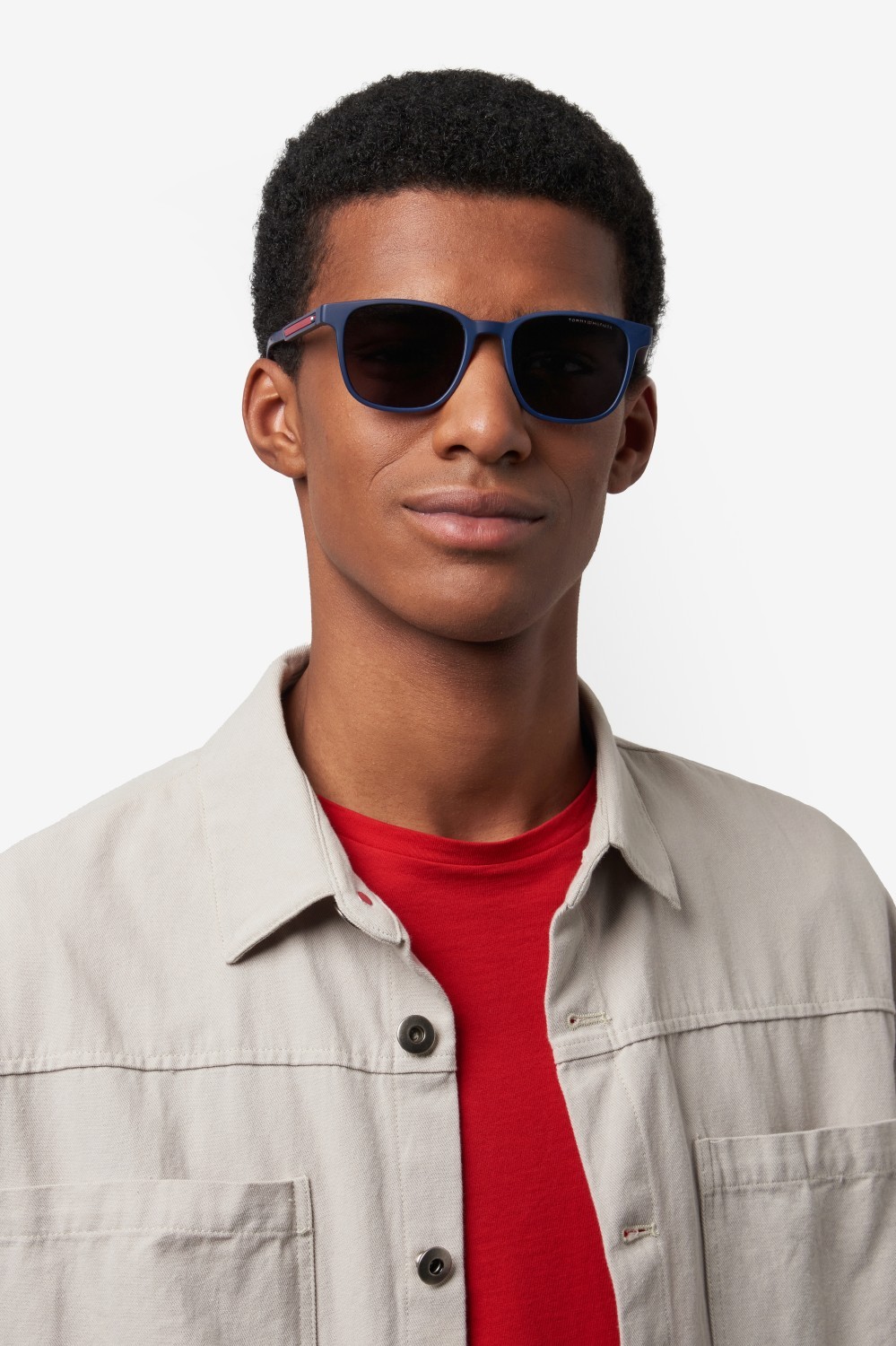 Sunglasses Tommy Hilfiger Th 2202/S 207892 8RU IR color blue red shape rectangle lenses grey
