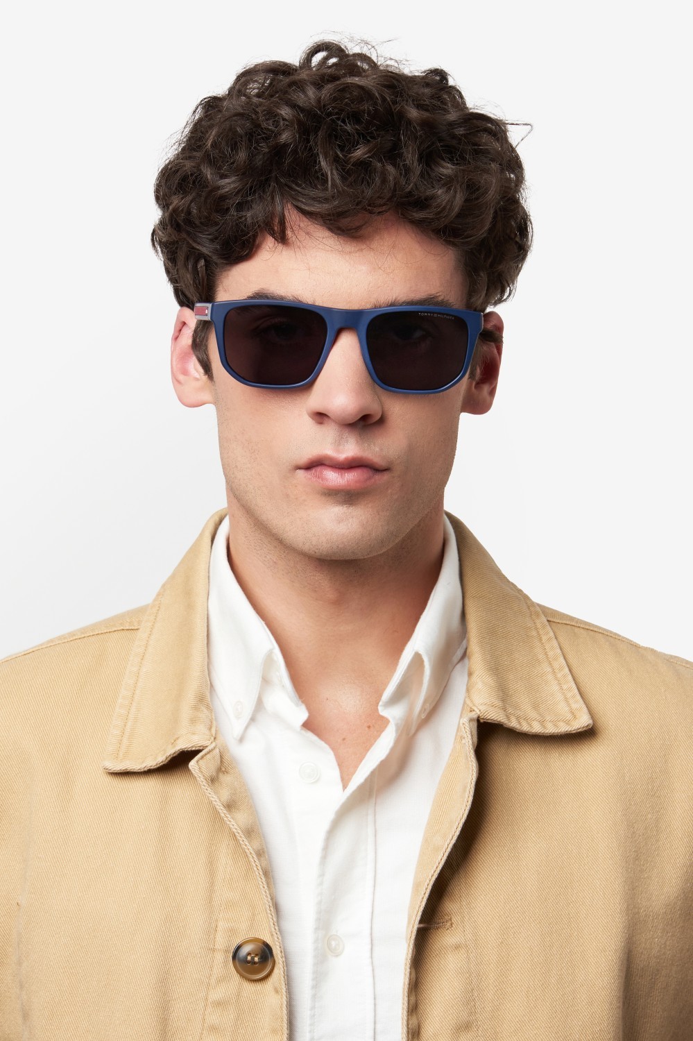 Occhiali da sole Tommy Hilfiger Th 2200/S 207893 8RU IR colore blue red forma rettangolare lenti grey