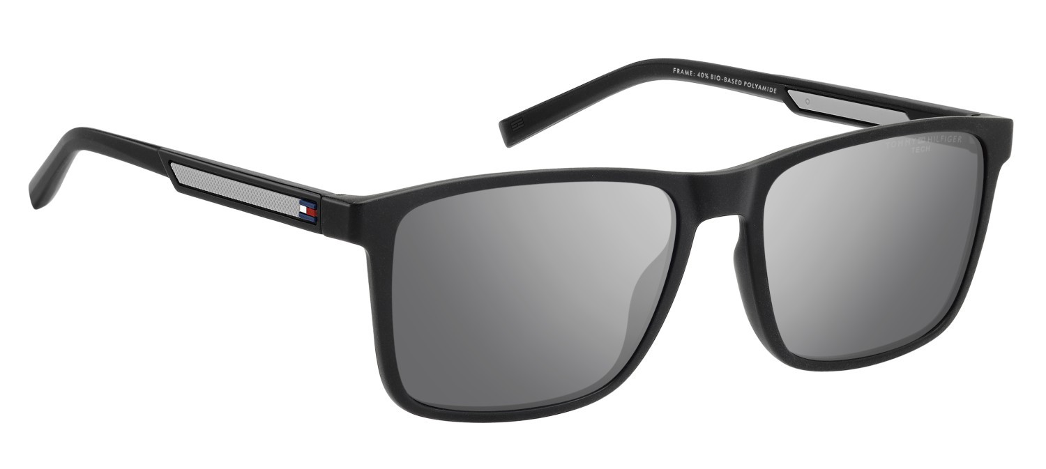 Sonnenbrillen Tommy Hilfiger Th 2201/S 207894 08A TI farbe black grey form rechteckig gläser silver mirror hightcontrat
