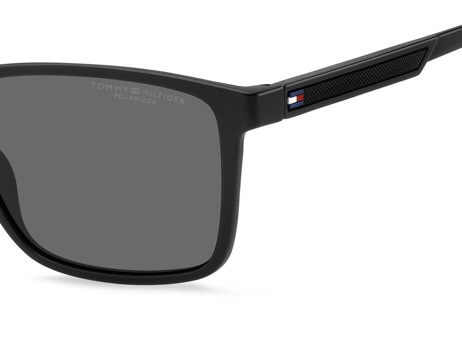 Sunglasses Tommy Hilfiger Th 2201/S 207894 807 M9 color black shape rectangle lenses grey polarized