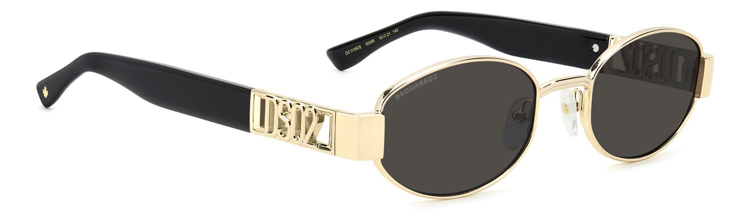 Occhiali da sole Dsquared2 D2 0155/S 207898 000 IR colore rose gold forma ovale lenti grey