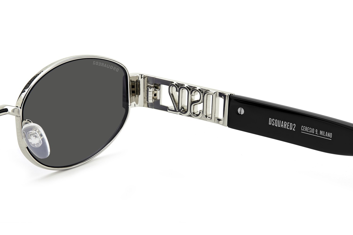 Sunglasses Dsquared2 D2 0155/S 207898 010 IR color palladium shape oval lenses grey
