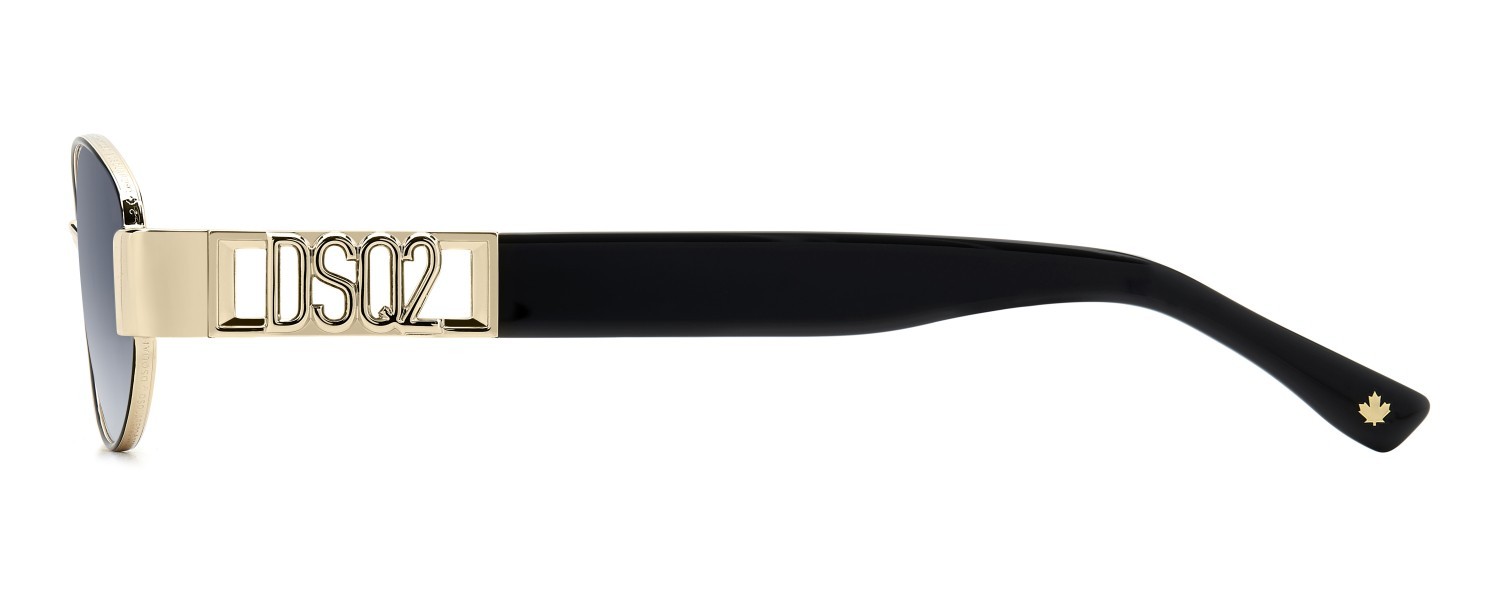 Occhiali da sole Dsquared2 D2 0155/S 207898 0NZ 08 colore matte gold black forma ovale lenti dk blue shaded