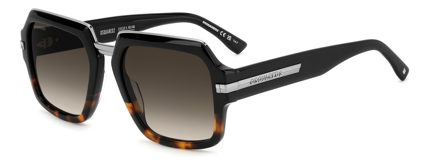 Occhiali da sole Dsquared2 D2 0159/S 207899 WR7 HA colore black havana forma quadrato lenti brown shaded