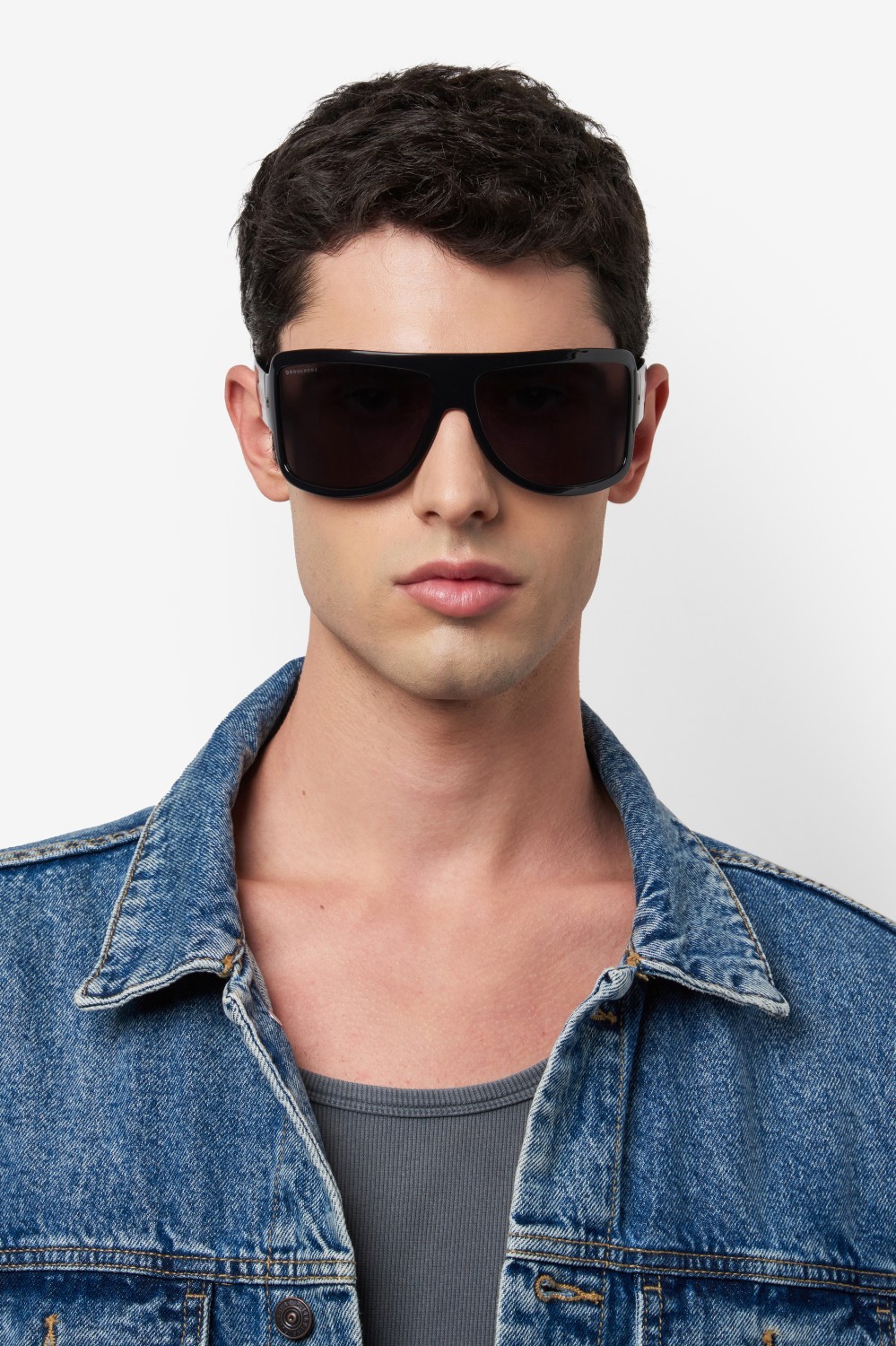 Occhiali da sole Dsquared2 D2 0164/S 207902 807 9O colore black forma mask lenti dark grey shaded