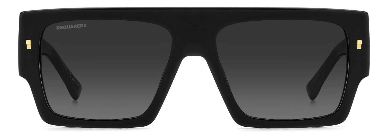 Occhiali da sole Dsquared2 D2 0165/S 207903 807 9O colore black forma rettangolare lenti dark grey shaded