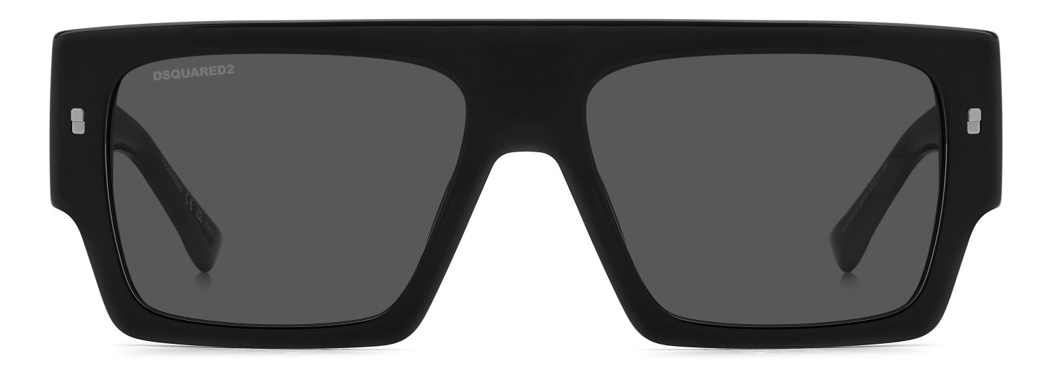Occhiali da sole Dsquared2 D2 0165/S 207903 807 IR colore black forma rettangolare lenti grey