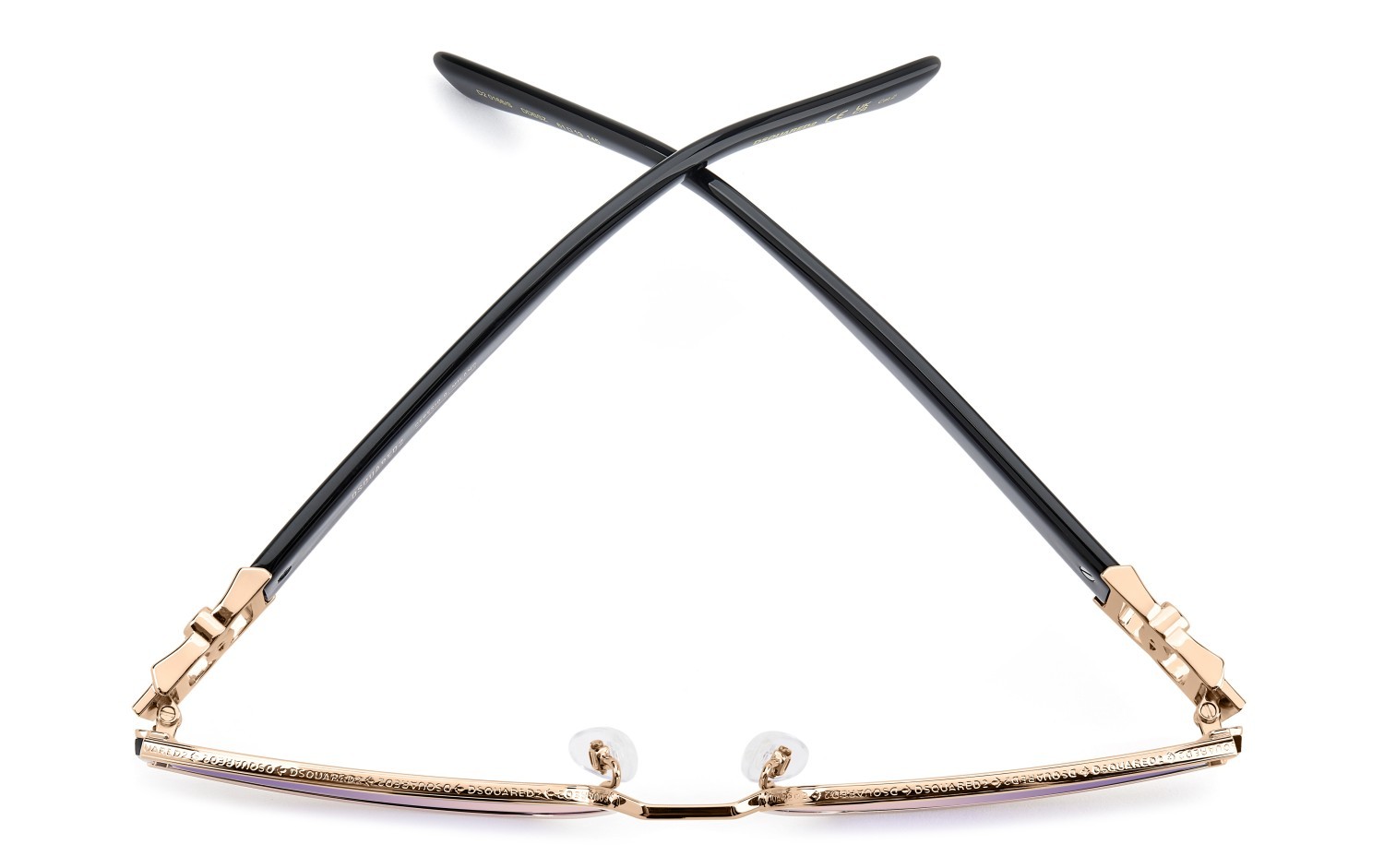 Occhiali da sole Dsquared2 D2 0168/S 207904 DDB SZ colore gold copper forma cat eye lenti rose gold grey violet mirror decor
