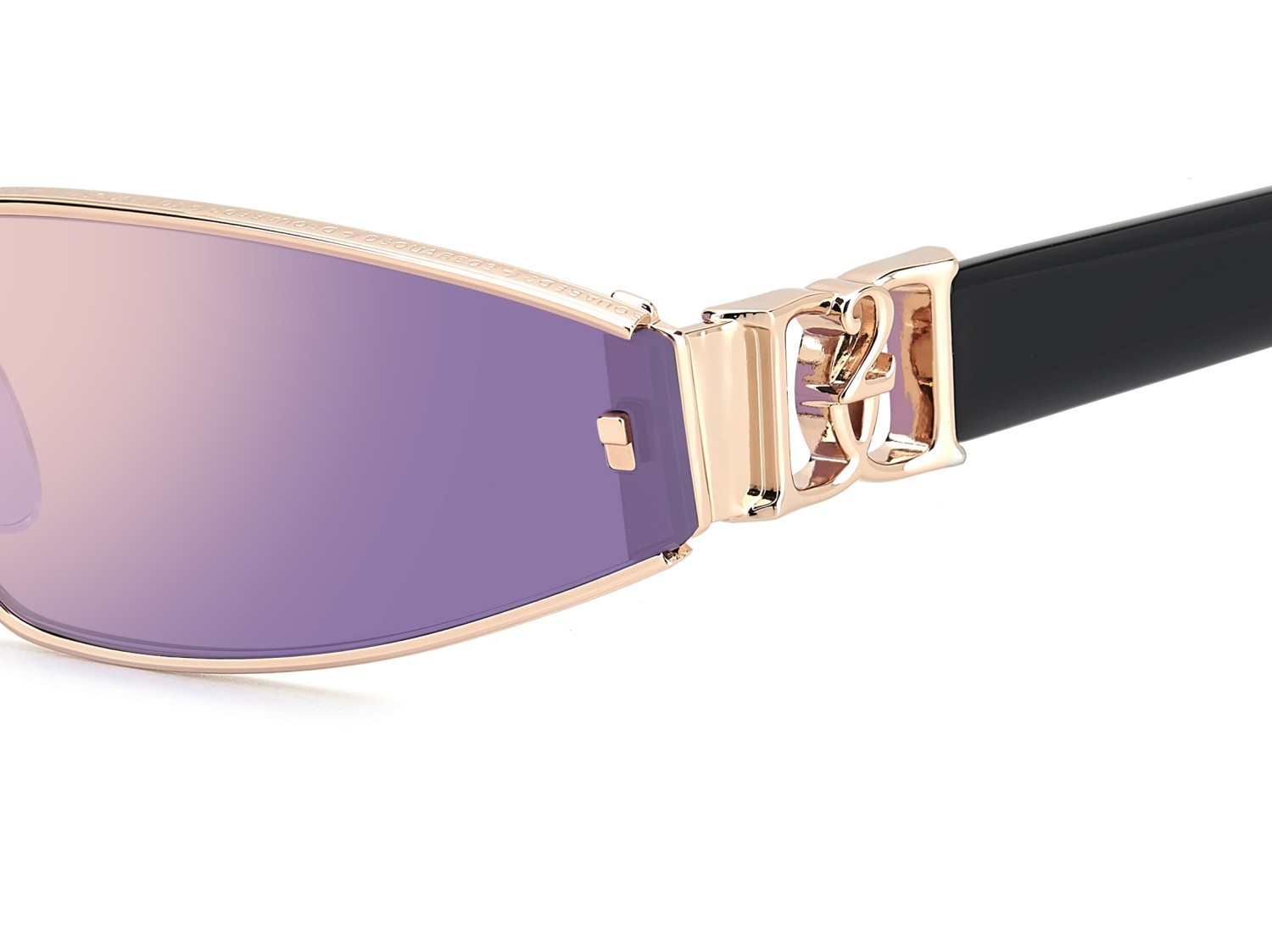 Occhiali da sole Dsquared2 D2 0168/S 207904 DDB SZ colore gold copper forma cat eye lenti rose gold grey violet mirror decor