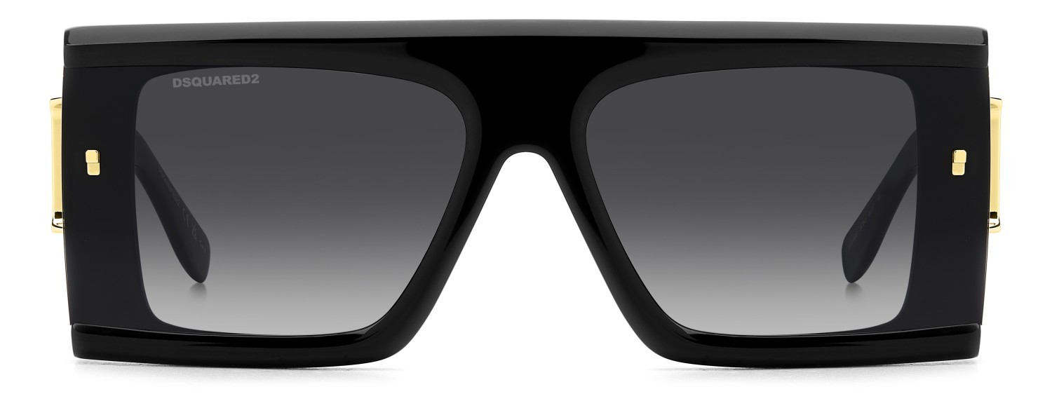 Occhiali da sole Dsquared2 D2 0169/S 207905 807 9O colore black forma rettangolare lenti dark grey shaded