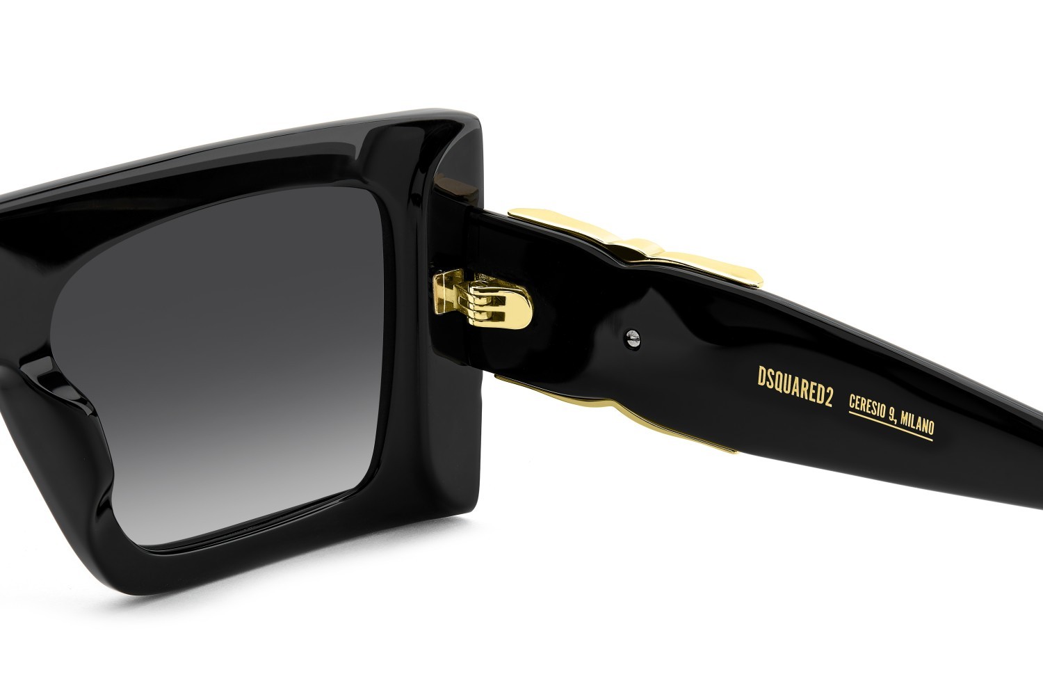 Occhiali da sole Dsquared2 D2 0169/S 207905 807 9O colore black forma rettangolare lenti dark grey shaded