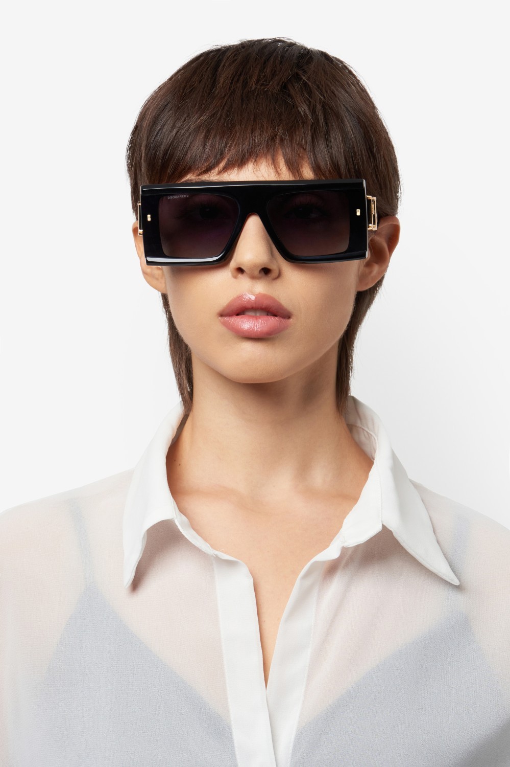 Occhiali da sole Dsquared2 D2 0169/S 207905 807 9O colore black forma rettangolare lenti dark grey shaded