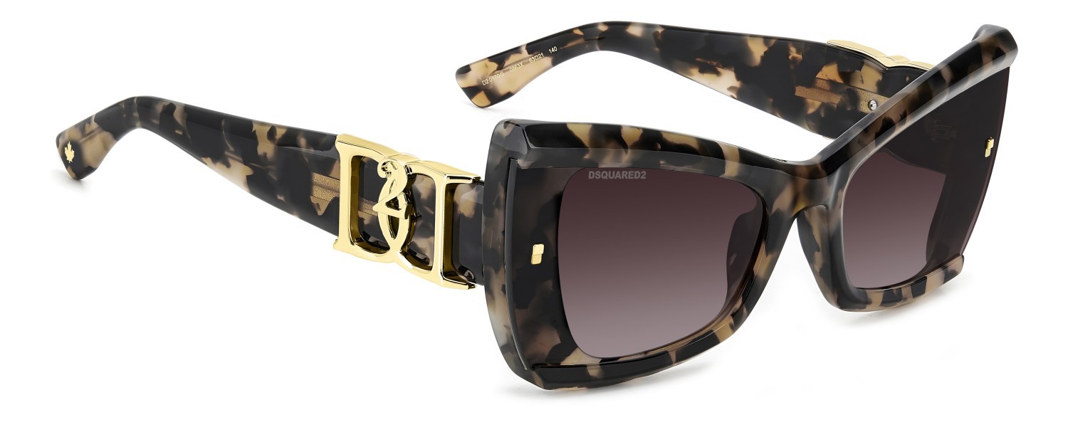 Sonnenbrillen Dsquared2 D2 0170/S 207906 086 3X farbe havana form schmetterling gläser pink doubleshade