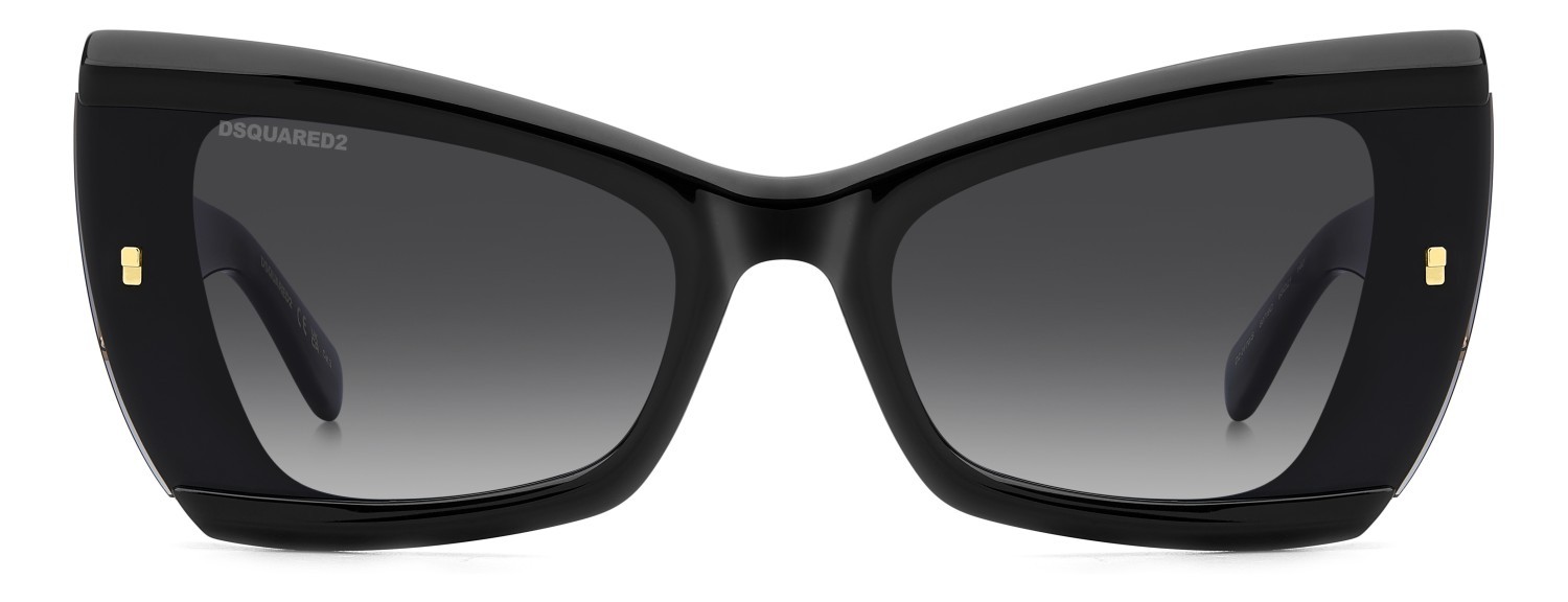 Occhiali da sole Dsquared2 D2 0170/S 207906 807 9O colore black forma farfalla lenti dark grey shaded