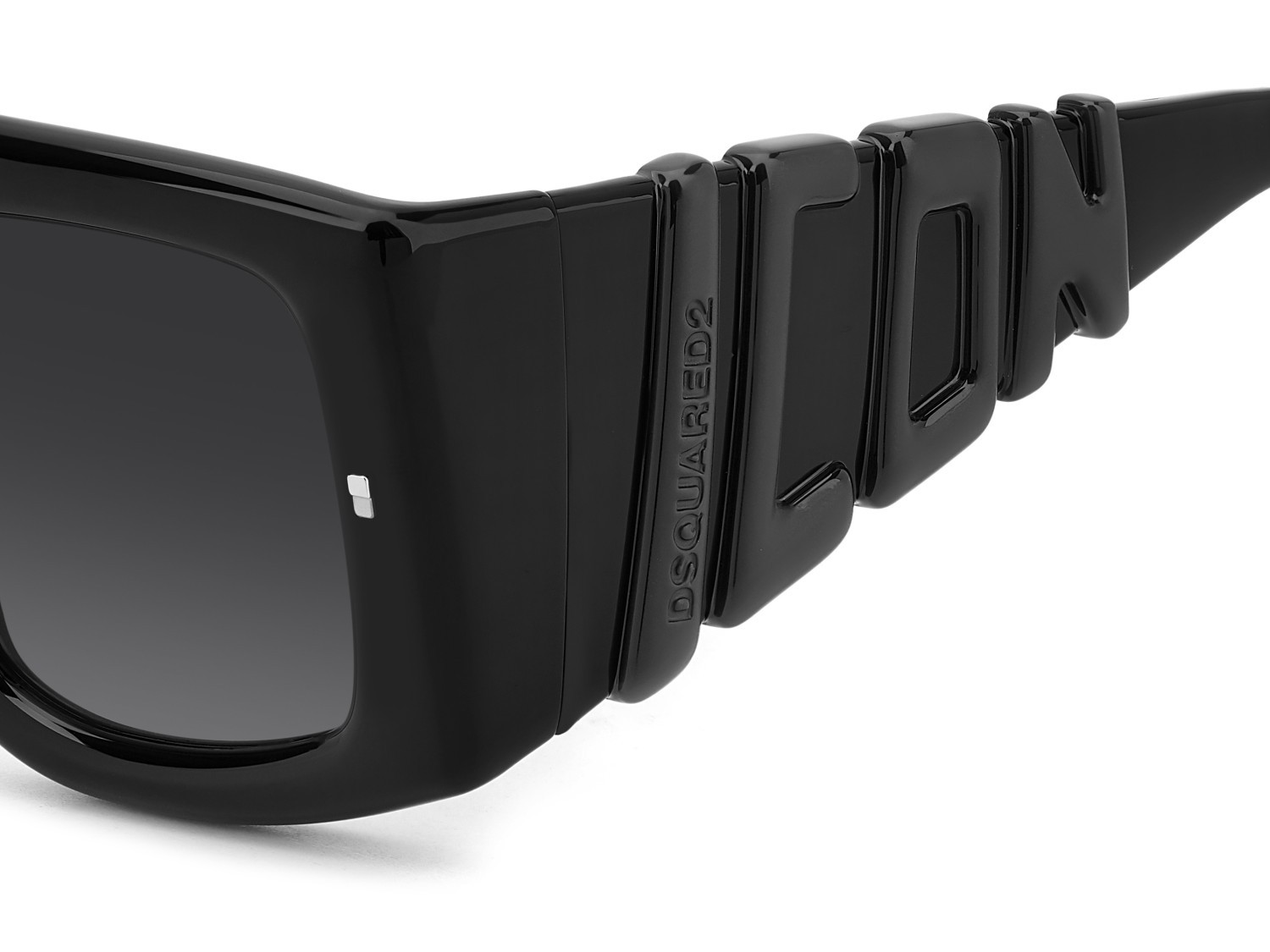 Occhiali da sole Dsquared2 Icon 0024/S 207907 807 9O colore black forma rettangolare lenti dark grey shaded