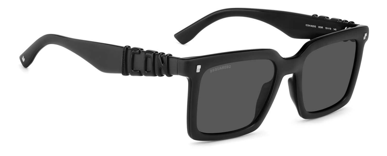 Occhiali da sole Dsquared2 Icon 0025/S 207908 003 IR colore matte black forma rettangolare lenti grey