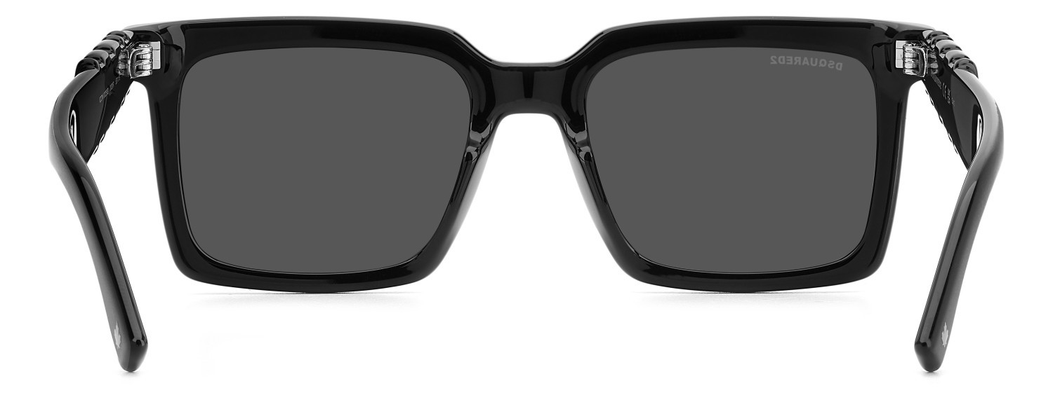 Occhiali da sole Dsquared2 Icon 0025/S 207908 003 IR colore matte black forma rettangolare lenti grey