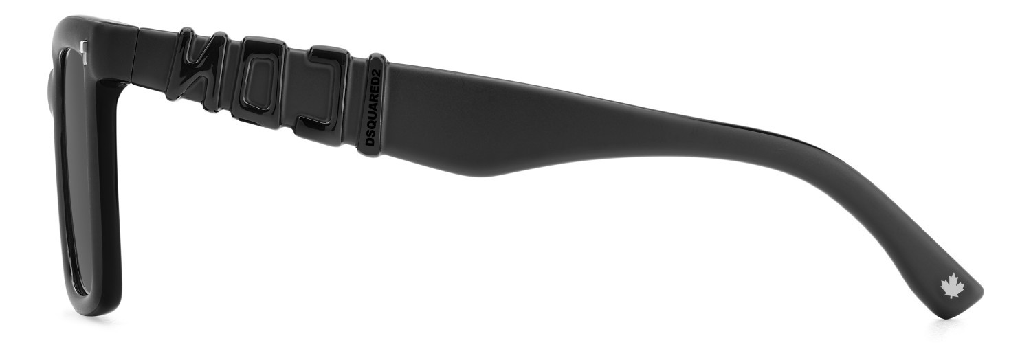 Occhiali da sole Dsquared2 Icon 0025/S 207908 003 IR colore matte black forma rettangolare lenti grey