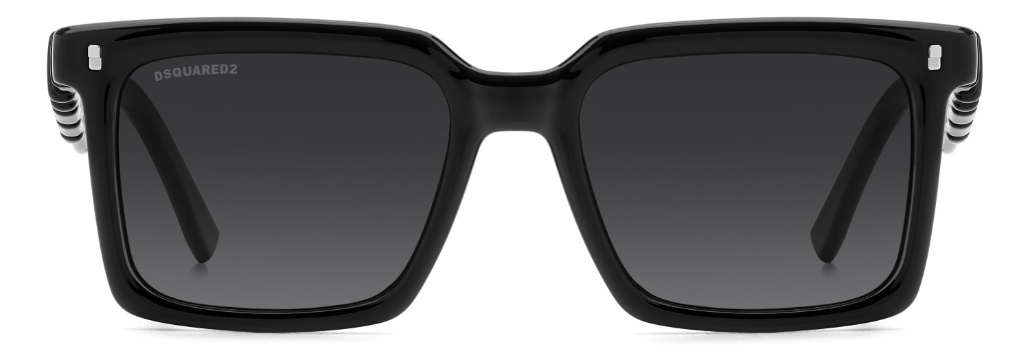Occhiali da sole Dsquared2 Icon 0025/S 207908 807 9O colore black forma rettangolare lenti dark grey shaded