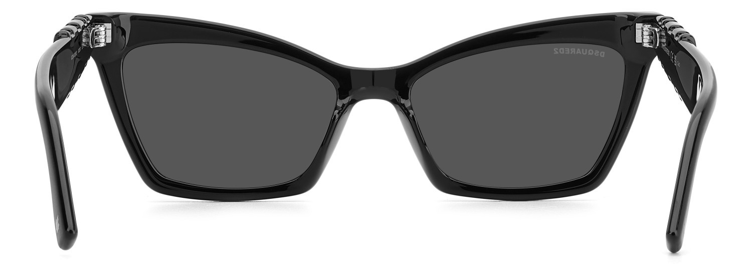 Occhiali da sole Dsquared2 Icon 0026/S 207909 003 IR colore matte black forma farfalla lenti grey