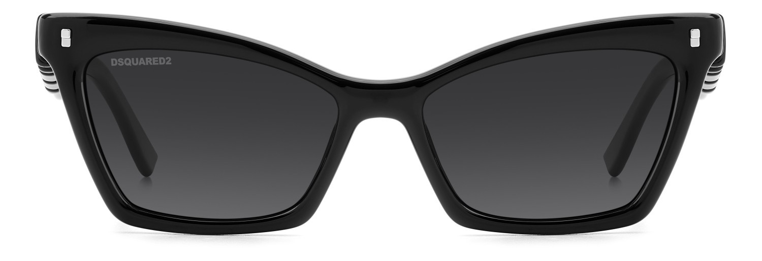 Sunglasses Dsquared2 Icon 0026/S 207909 807 9O color black shape butterfly lenses dark grey shaded