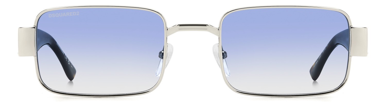 Occhiali da sole Dsquared2 D2 0156/S 207910 010 ST colore palladium forma rettangolare lenti azure shaded