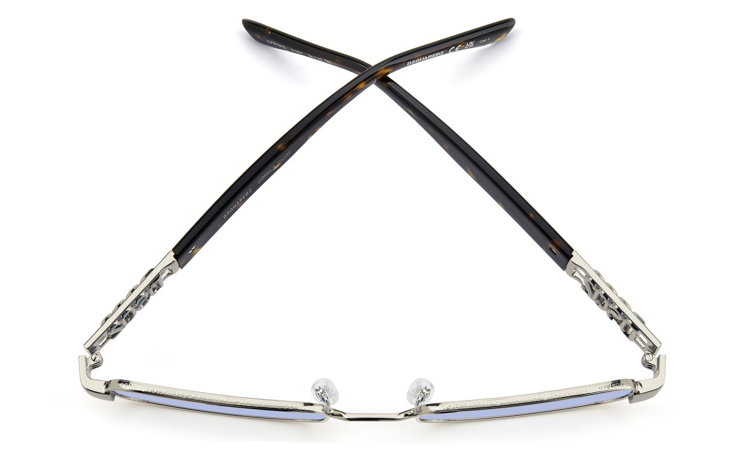 Occhiali da sole Dsquared2 D2 0156/S 207910 010 ST colore palladium forma rettangolare lenti azure shaded