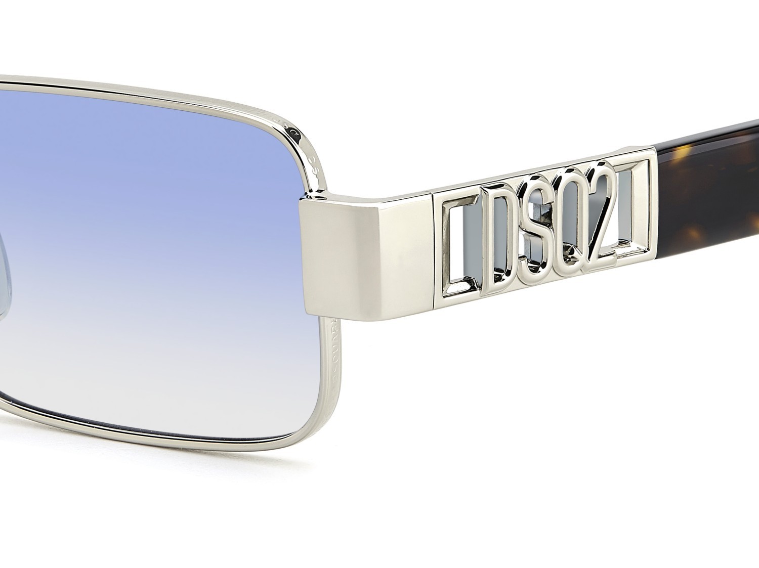 Occhiali da sole Dsquared2 D2 0156/S 207910 010 ST colore palladium forma rettangolare lenti azure shaded