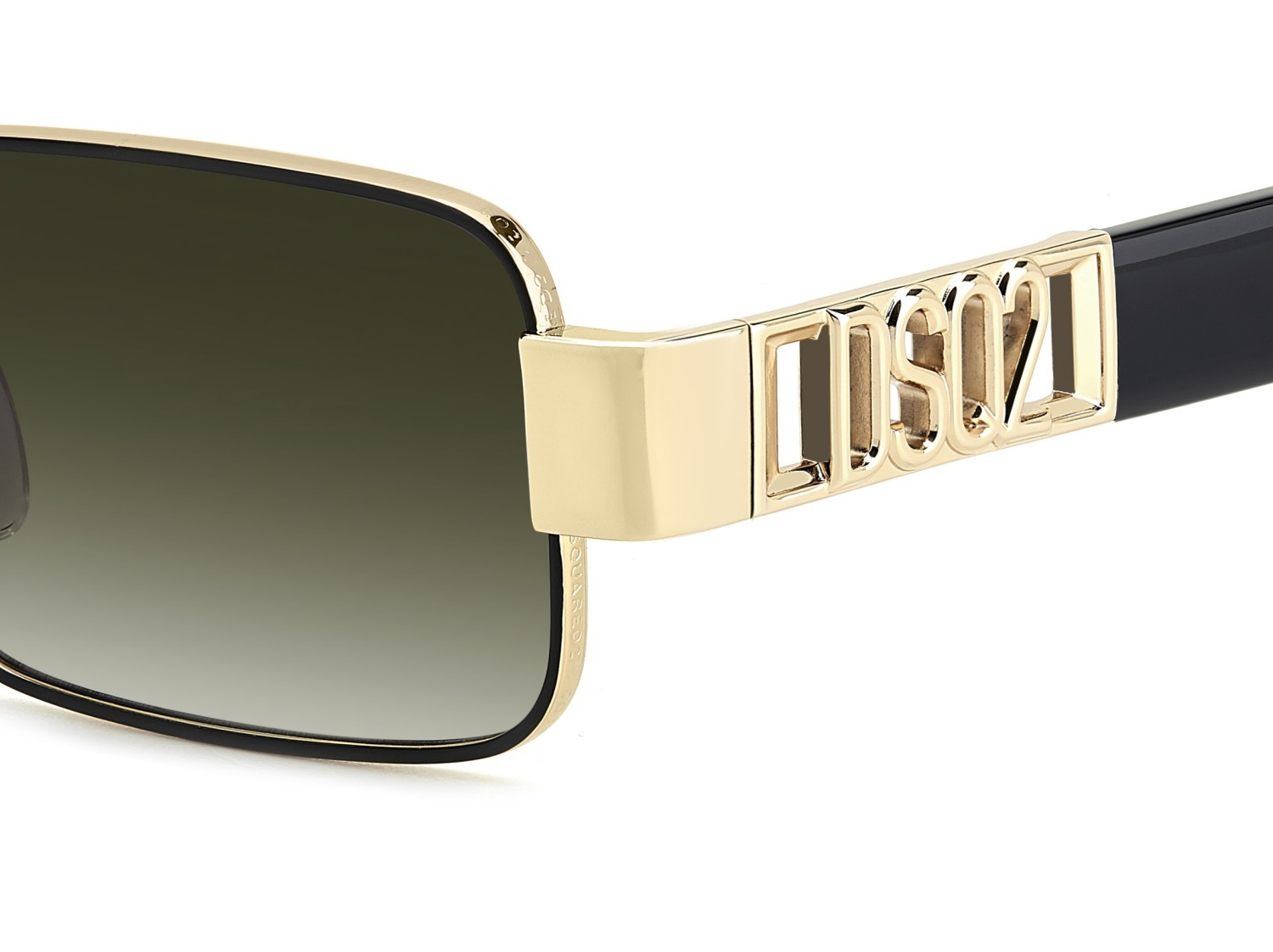 Occhiali da sole Dsquared2 D2 0156/S 207910 0NZ 9K colore matte gold black forma rettangolare lenti green shaded