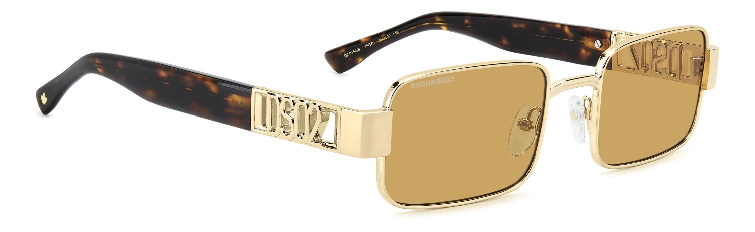 Occhiali da sole Dsquared2 D2 0156/S 207910 J5G 70 colore gold forma rettangolare lenti brown