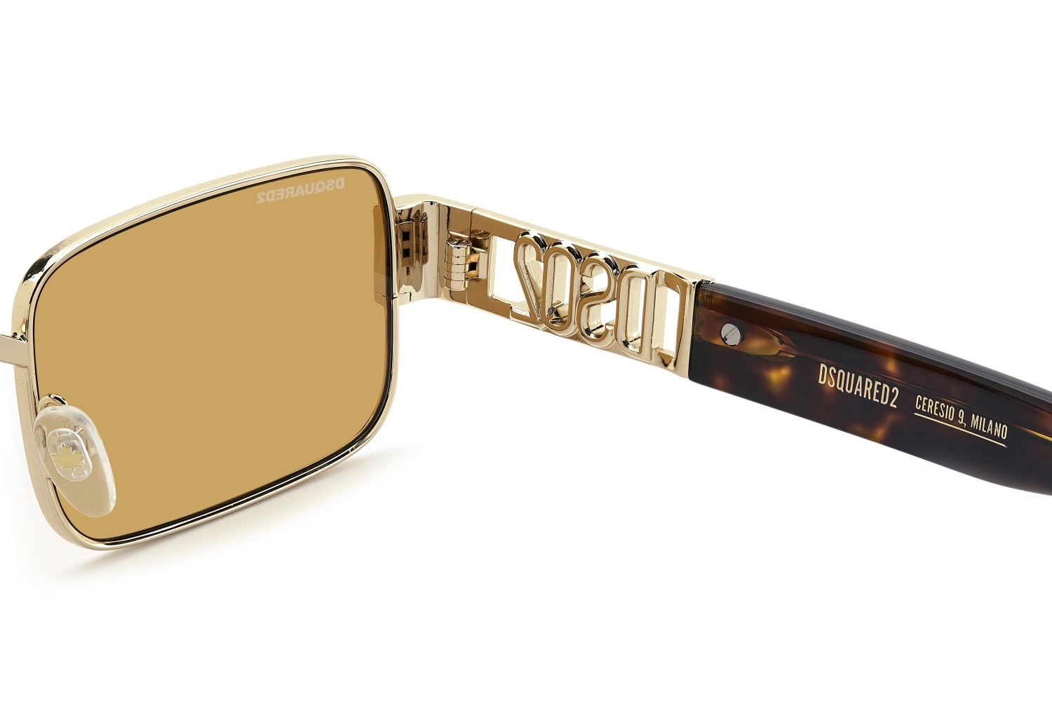 Occhiali da sole Dsquared2 D2 0156/S 207910 J5G 70 colore gold forma rettangolare lenti brown
