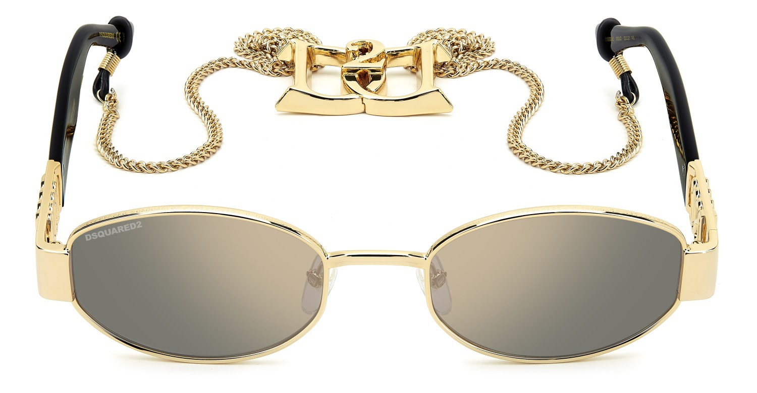 Occhiali da sole Dsquared2 D2 0155/S 207911 000 JO colore rose gold forma ovale lenti grey bronze mirror