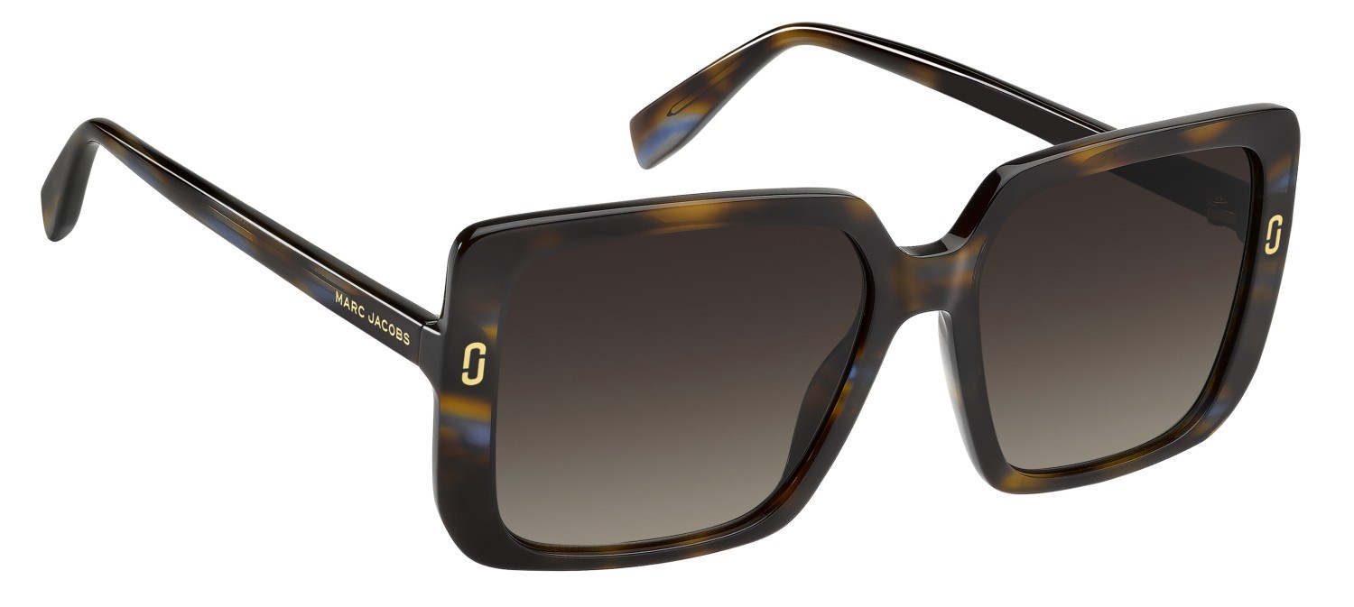Occhiali da sole Marc Jacobs Mj 1121/S 207925 IWF HA colore horn brown blue forma quadrato lenti brown shaded