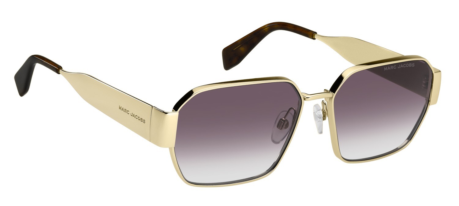 Sunglasses Marc Jacobs 805/S 207926 S9E 3X color gold violet shape rectangle lenses pink doubleshade