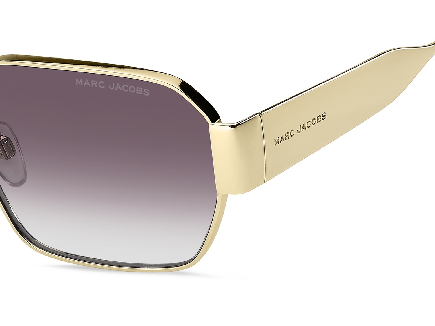 Sunglasses Marc Jacobs 805/S 207926 S9E 3X color gold violet shape rectangle lenses pink doubleshade