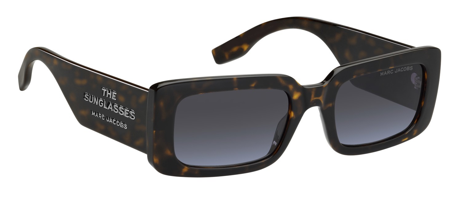 Occhiali da sole Marc Jacobs 804/S 207931 086 GB colore havana forma rettangolare lenti grey azure