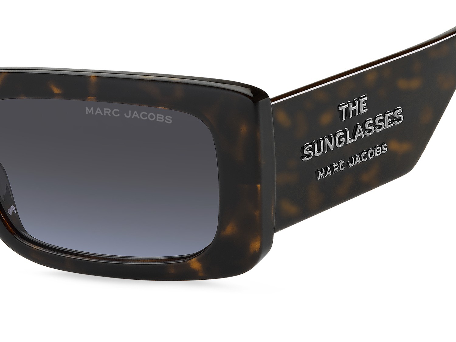 Occhiali da sole Marc Jacobs 804/S 207931 086 GB colore havana forma rettangolare lenti grey azure