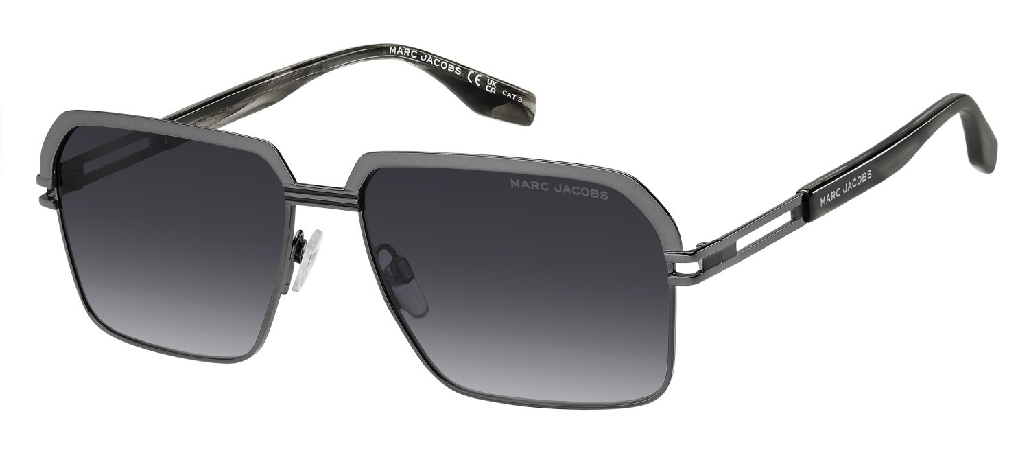 Occhiali da sole Marc Jacobs 839/S 207933 POH 9O colore ruthenium grey horn forma rettangolare lenti dark grey shaded