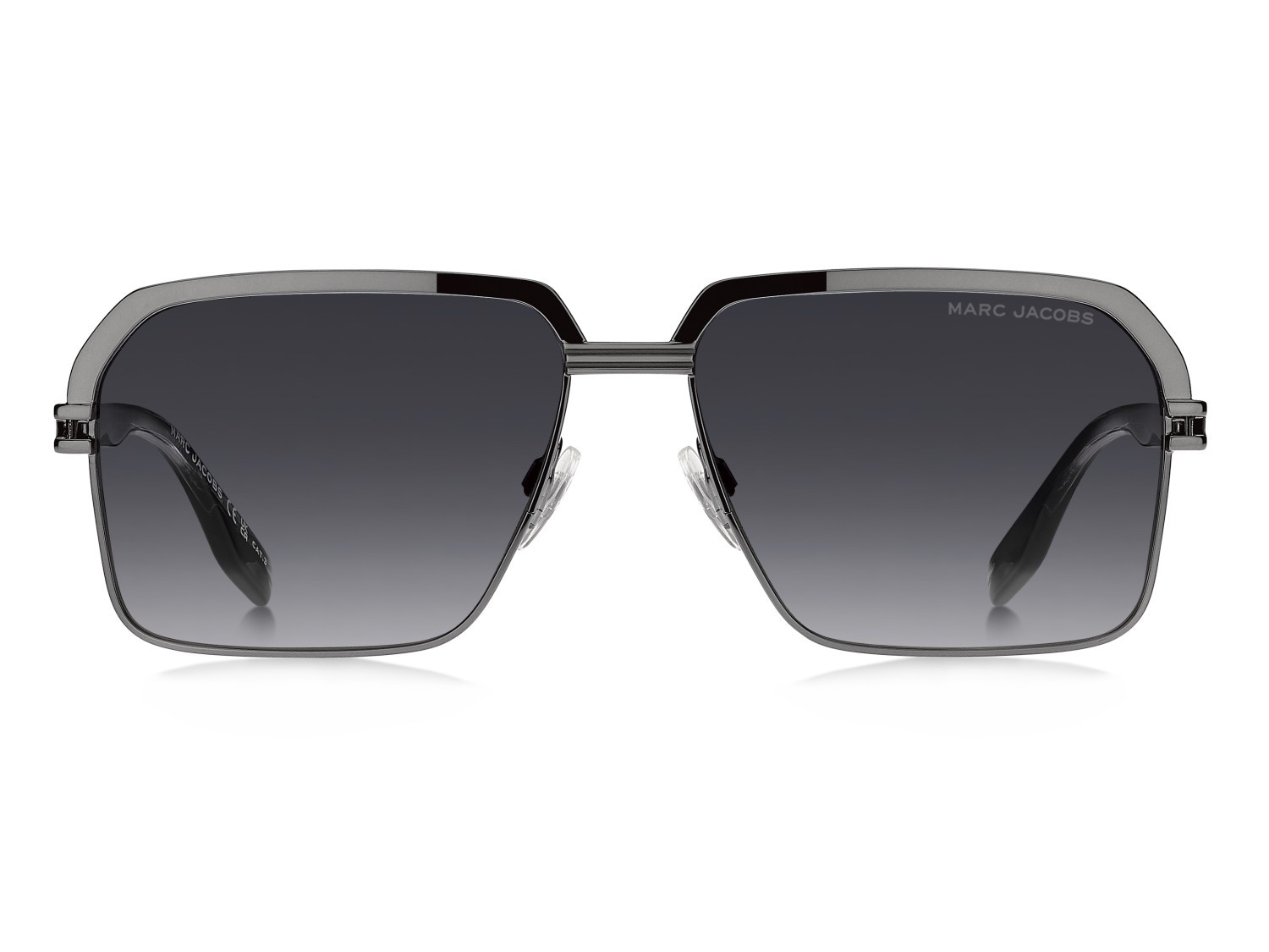 Occhiali da sole Marc Jacobs 839/S 207933 POH 9O colore ruthenium grey horn forma rettangolare lenti dark grey shaded