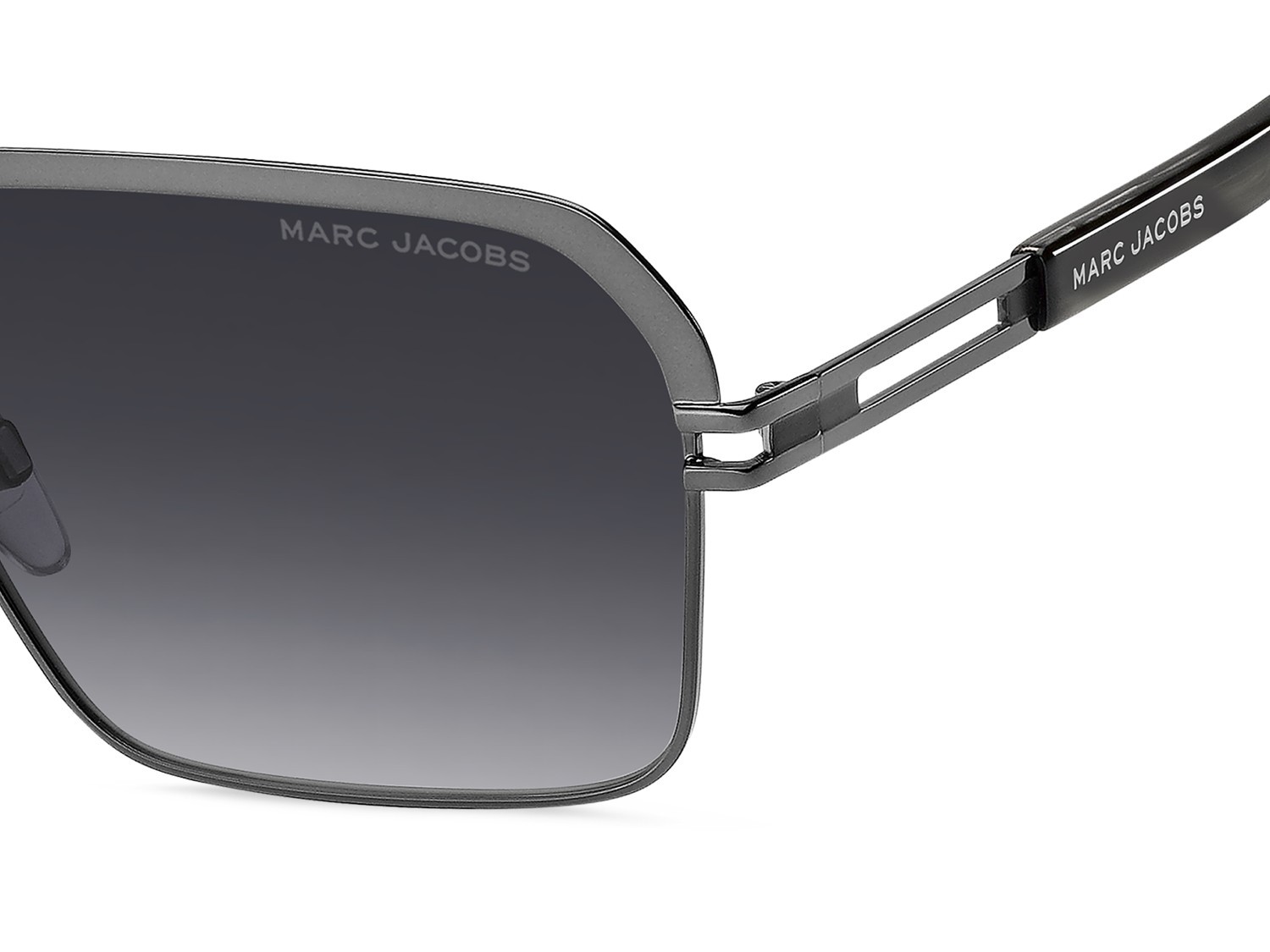 Occhiali da sole Marc Jacobs 839/S 207933 POH 9O colore ruthenium grey horn forma rettangolare lenti dark grey shaded