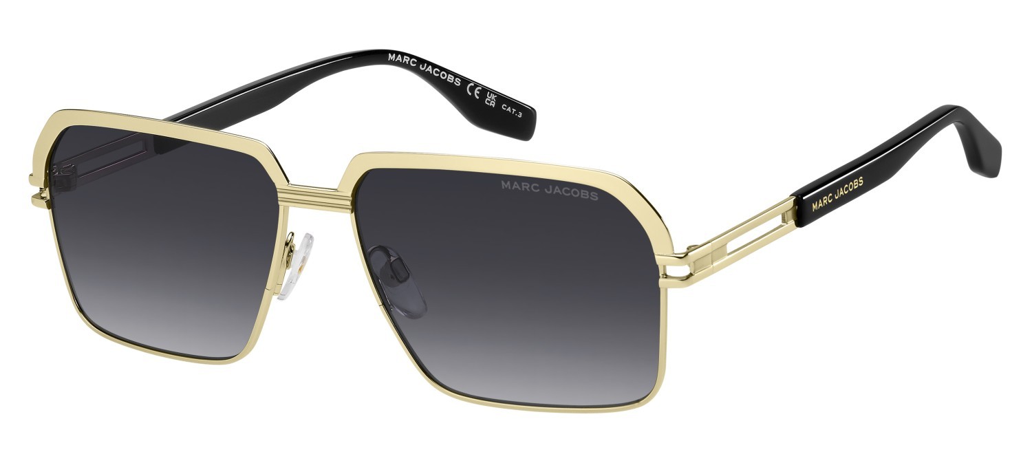Occhiali da sole Marc Jacobs 839/S 207933 RHL 9O colore gold black_ forma rettangolare lenti dark grey shaded