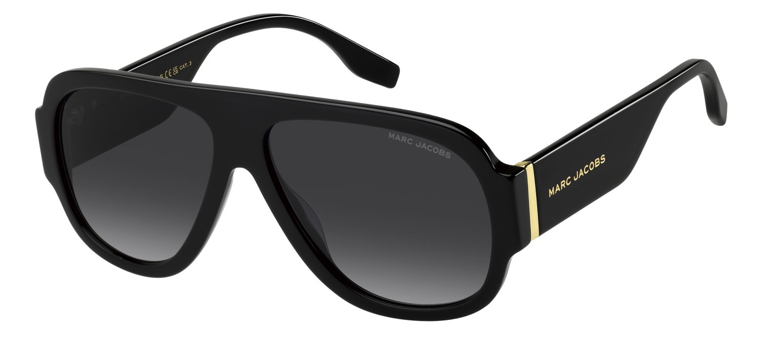 Sonnenbrillen Marc Jacobs 843/S 207934 807 9O farbe black form aviator gläser dark grey shaded