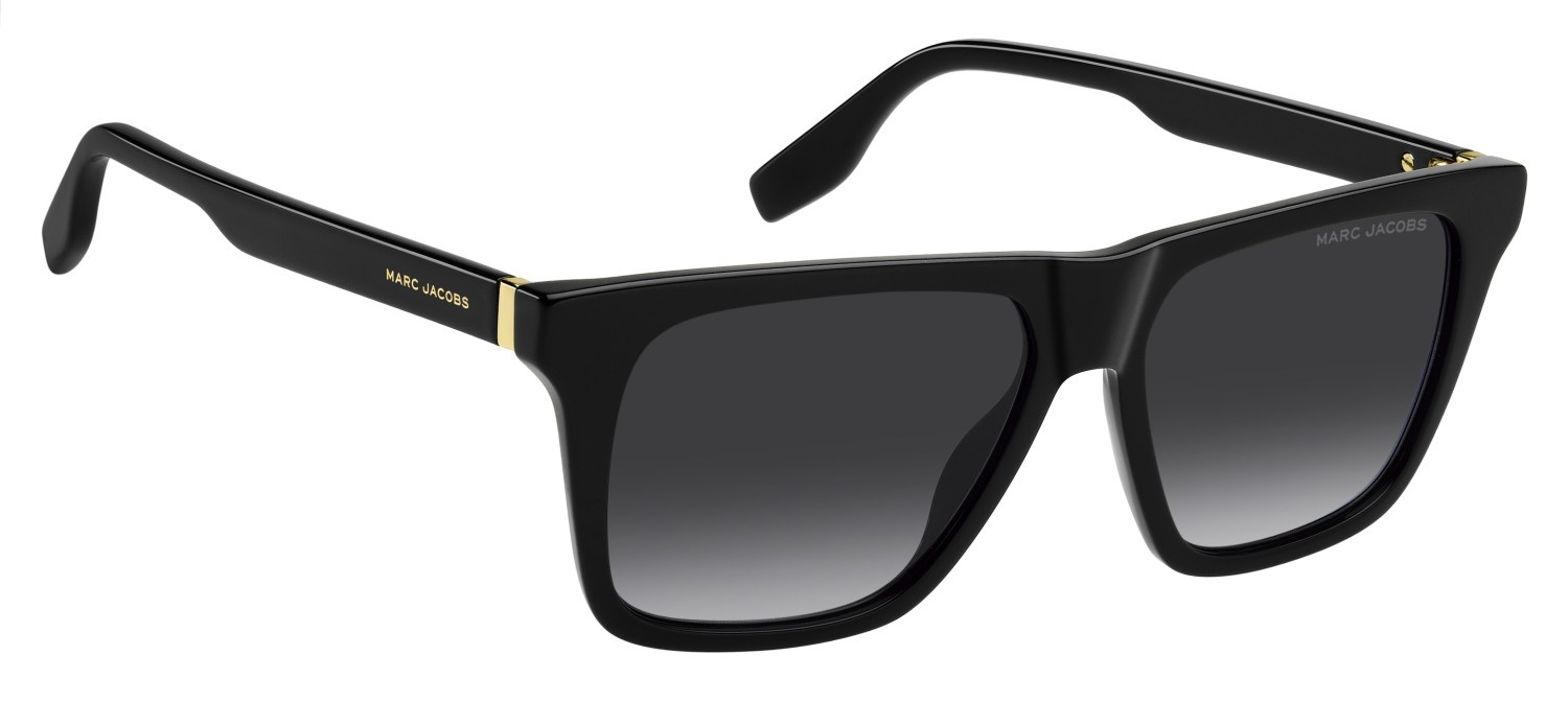 Occhiali da sole Marc Jacobs 847/S 207936 807 9O colore black forma rettangolare lenti dark grey shaded
